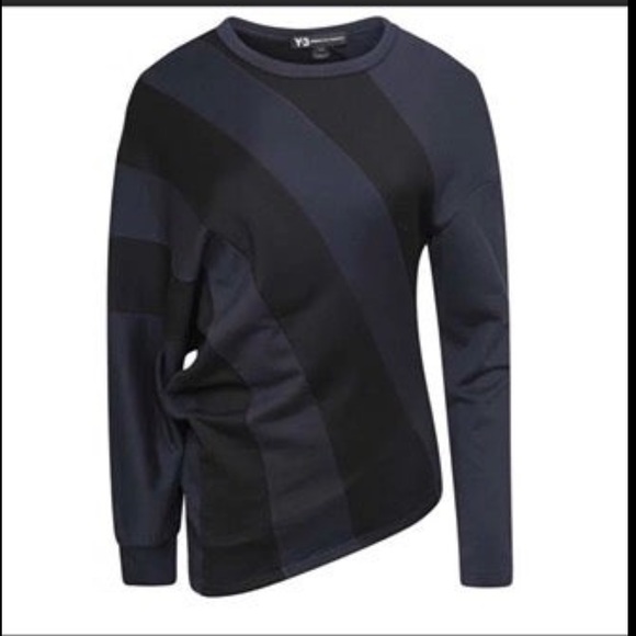 adidas Y-3 by Yohji Yamamoto Bold Stripe asymmetrical/Sweatshirt NWT - Picture 1 of 1